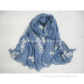 Fashion popular designer flower embroided scarf,hijab infinity scarf,breads scarf